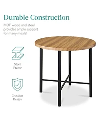 Best Choice Products 5-Piece Modern Round Counter Height Dining Set w/ 4 Chairs, 1.5in Thick Table