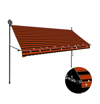 Retractable Awning Orange and Brown