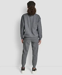 Dkny Women's Tonal Logo Patch Crewneck Sweatshirt