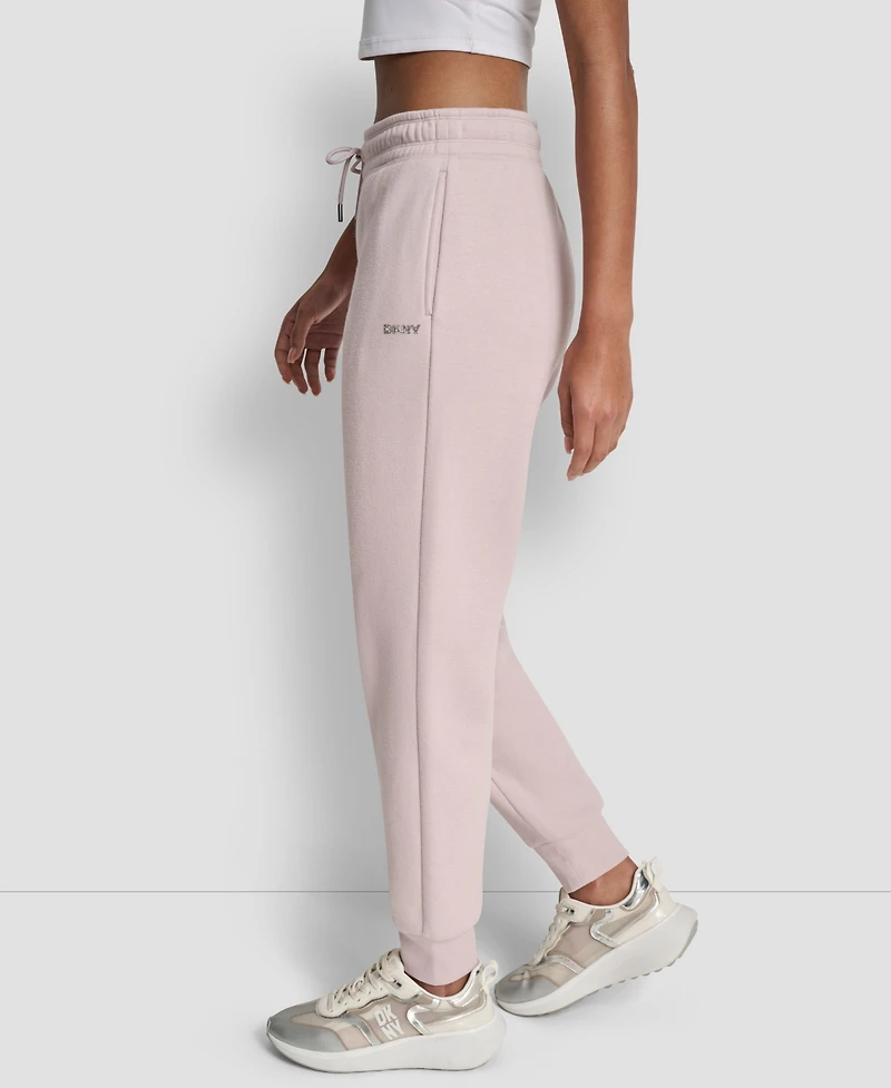 Dkny Women's Rhinestone Logo Cuffed Jogger