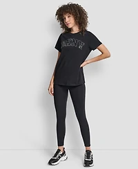 Dkny Women's Arched Exploded Rhinestone Crewneck T-Shirt