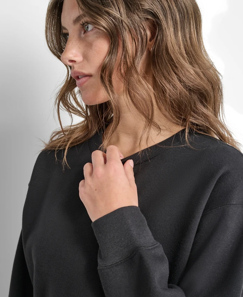 Dkny Women's Tonal Logo Patch Crewneck Sweatshirt