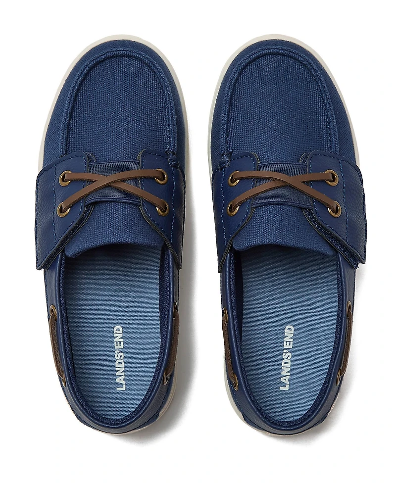 Lands' End Kids Canvas Easy On Boat Shoes