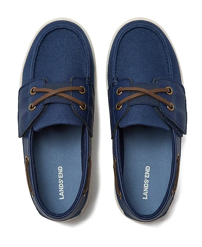 Lands' End Kids Canvas Easy On Boat Shoes