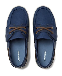 Lands' End Kids Canvas Easy On Boat Shoes