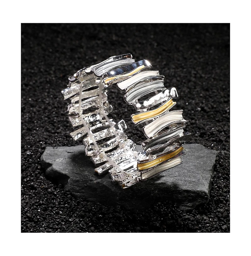 Sohi Metallic-Ridge Bangle Bracelet