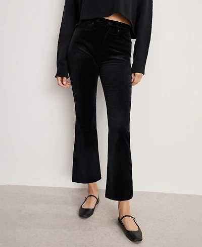Good American Women's Velvet High Rise Kick Flare Pants