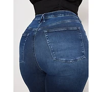 Good American Women's Soft Tech Standard Kick Flare Jeans