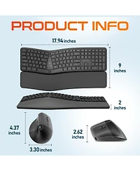 Delton KB250 Wireless Ergo Keyboard and S38 Wireless Mouse