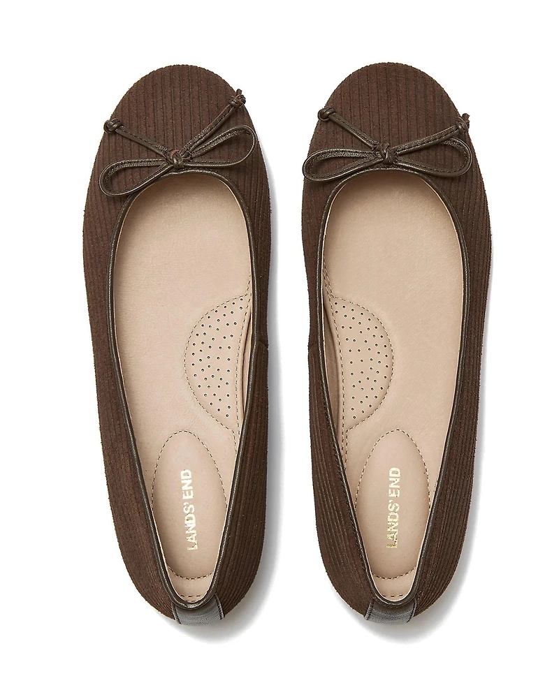 Lands' End Women's Essential Corduroy Ballet Flats