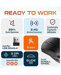Delton S12P Vertical Wireless Mouse, 2.4G Connection (DMERGS12P-wb)