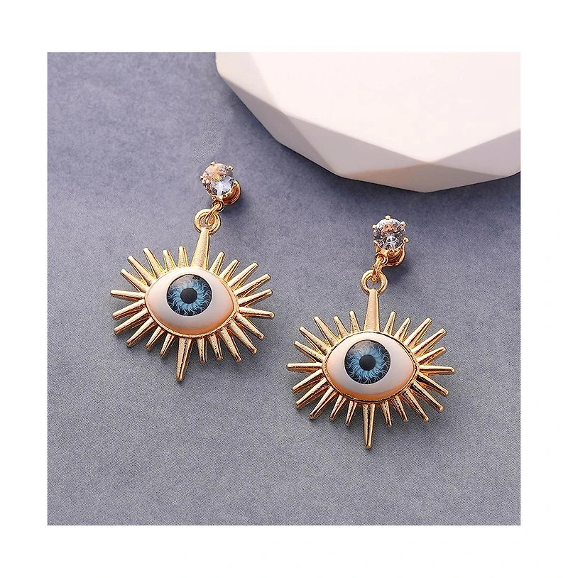 Sohi Women's The Evil Eye's Ray Drop Earrings