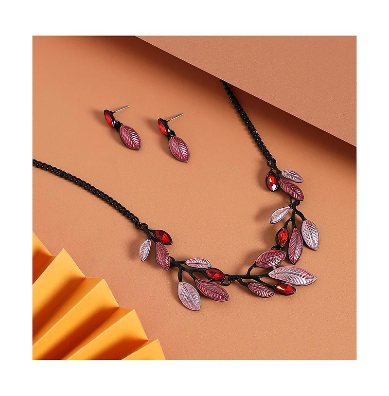 Sohi Stone Leaf Jewellery Set