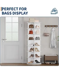 gaomon 7 Tier Rotating Shoe Rack Tower, 360° Revolving Free Standing Spinning Shoe Organizer, Vertical Spinning Shoes Display, Shoes Rack Storage