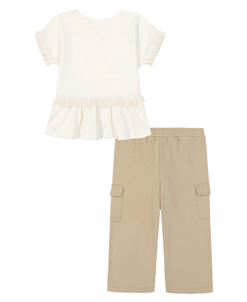 Kids Headquarters Toddler & little Girls 4T-6X 2-Piece Short Sleeve Top and Pants Set