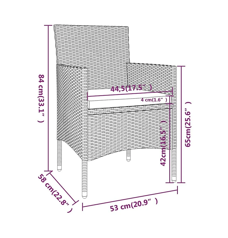 vidaXL 4 Piece Patio Chair and Stool Set Poly Rattan