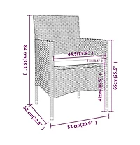 vidaXL 4 Piece Patio Chair and Stool Set Poly Rattan