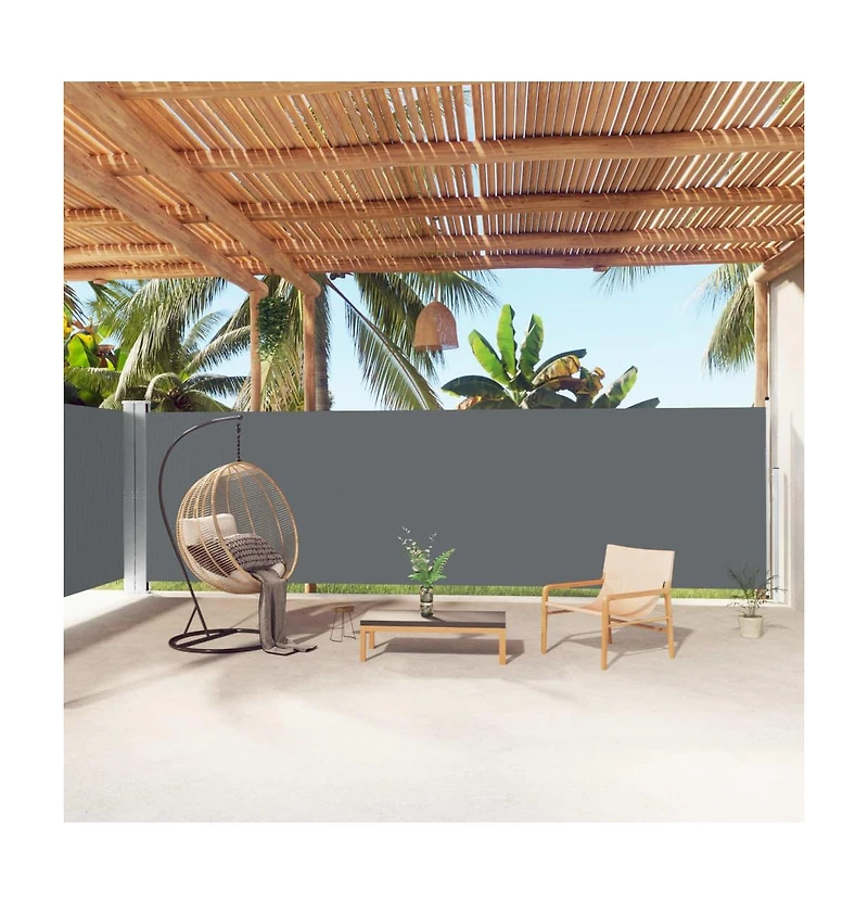 Side Awning Anthracite Polyester with Pu coating, steel, aluminum