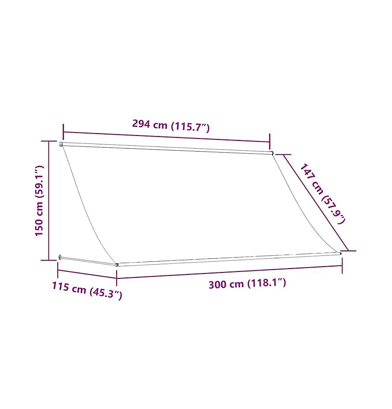 vidaXL Retractable Awning Cream