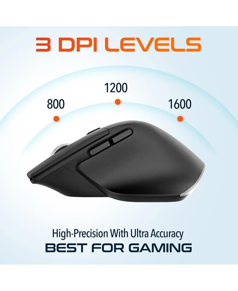 Delton S18 Wireless Mouse, 2.4G Ergonomic Mouse, 5 Noiseless Buttons (DMS18-wb)