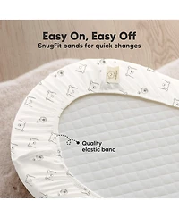 KeaBabies 2pk Soothe Waterproof Bassinet Sheets for Girls, Boys, 33x17 Universal Baby Mattress Protector Cover