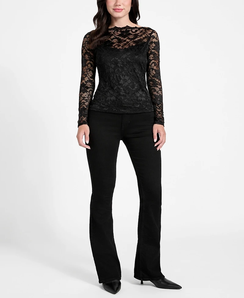 Guess Women's Nataliya Long-Sleeve Lace Top
