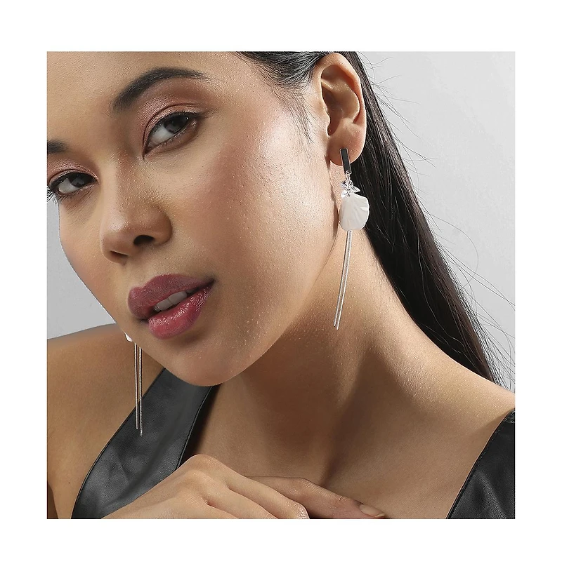 Sohi Petal Chain Drop Earrings