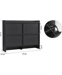 gaomon Shoe Cabinet with 4 Flip Drawers, Wooden Shoe Organizer with Adjustable Shelf, Shoe Storage for Entryway, Hidden Cabinet for Hallway, Living Ro
