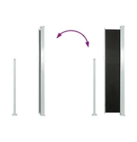 vidaXL Side Awning Black Steel frame, 100% polyester with Pu coating