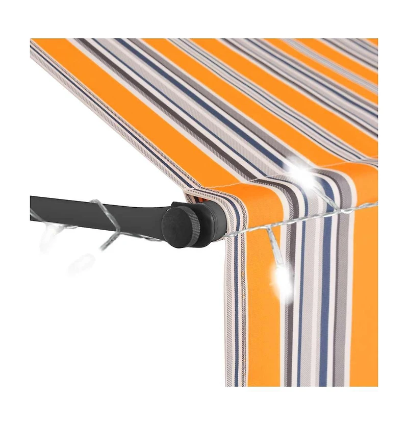 vidaXL Retractable Awning Yellow and Blue Polyester with Pu coating, Steel