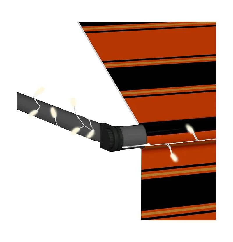 vidaXL Retractable Awning Orange and Brown