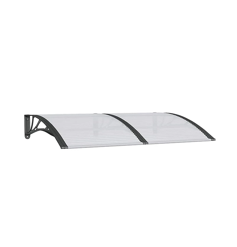 vidaXL Door Canopy Black Polycarbonate, Abs, Aluminum 59.1 x 39.4 in