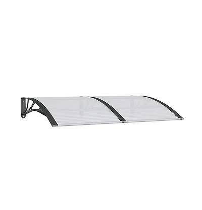 vidaXL Door Canopy Black Polycarbonate, Abs, Aluminum 59.1 x 39.4 in