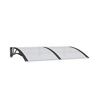 vidaXL Door Canopy Black Polycarbonate, Abs, Aluminum 59.1 x 39.4 in