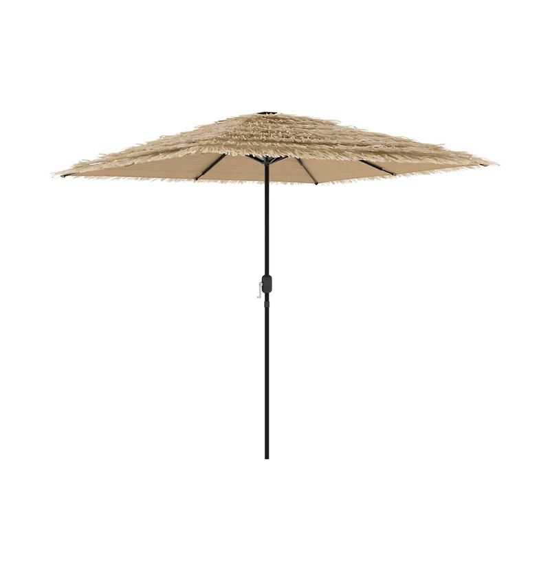 vidaXL Garden Parasol Brown Polyester Large Collapsible Garden Parasol