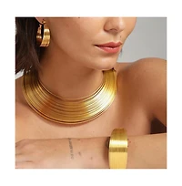 Sohi Women's Gold Wire Cluster Necklace, Earrings, Bracelet And Ring (Set Of 4)