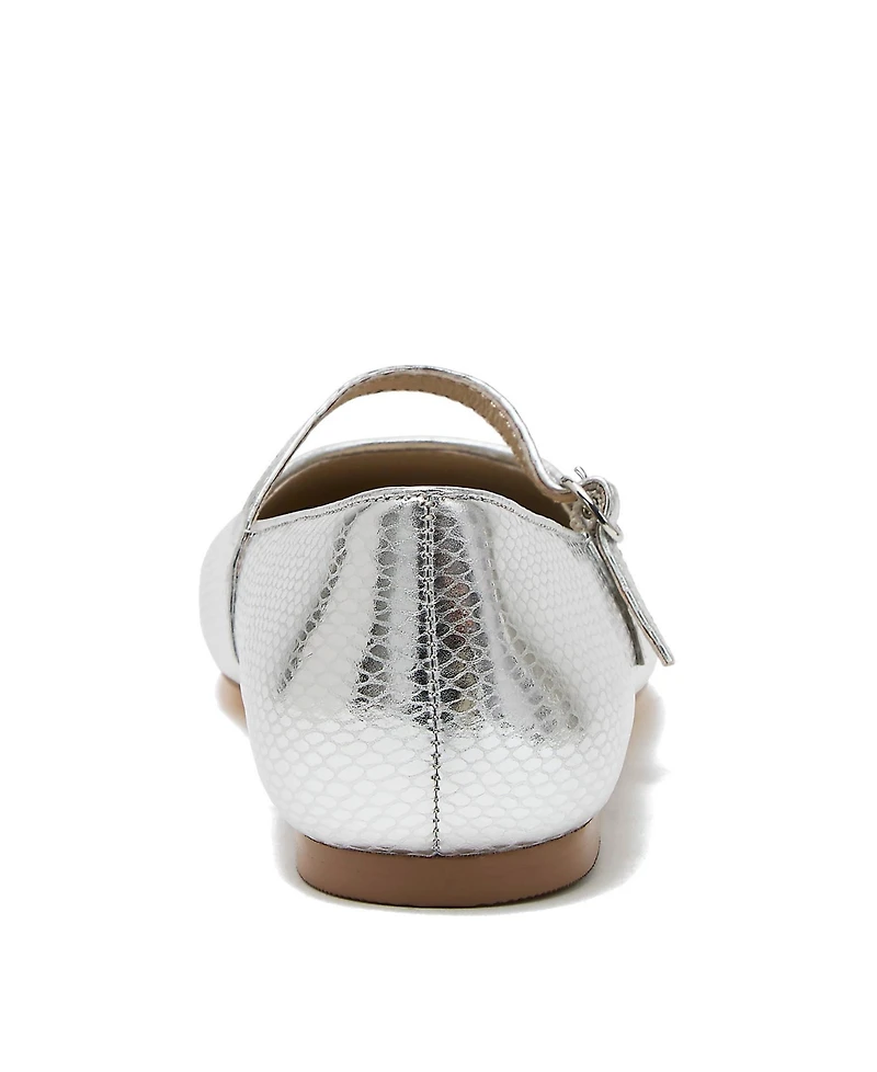 Lands' End Women's Classic Metallic Mary Jane Flats