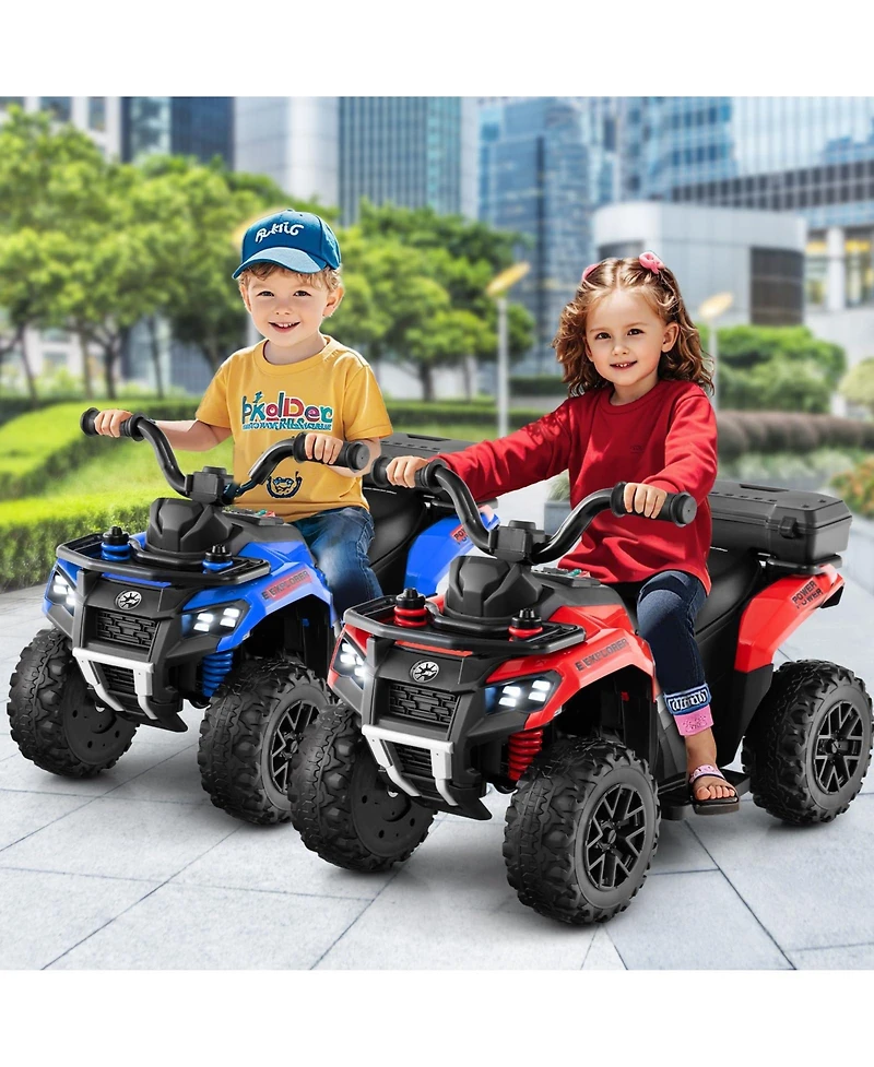 6V Kids Ride On Atv with Spray Function and Storage Box Music