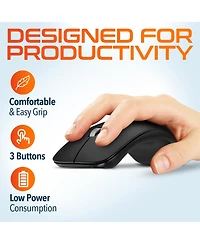 Delton S10 Curved Ergonomic Wireless Mouse, 2.4GHz Usb Mouse (DMERGS10-wb)
