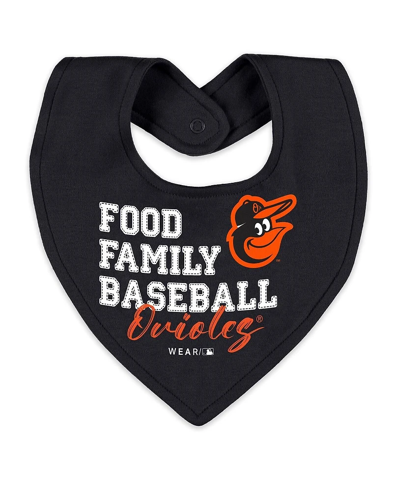 Wear by Erin Andrews Baby Boys and Girls Heather Gray Baltimore Orioles Sleep Play Full-Zip Sleeper Bib Set