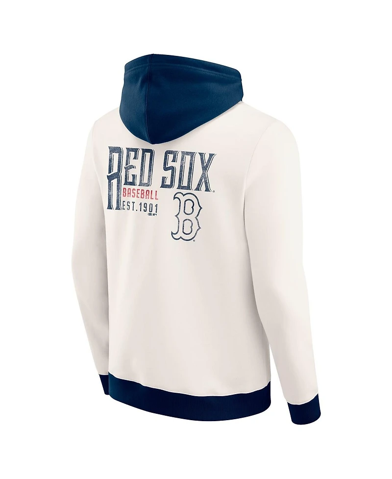 Fanatics Men's Cream Boston Red Sox Polar Fleece Full-Zip Hoodie