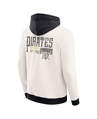 Fanatics Men's Cream Pittsburgh Pirates Polar Fleece Full-Zip Hoodie