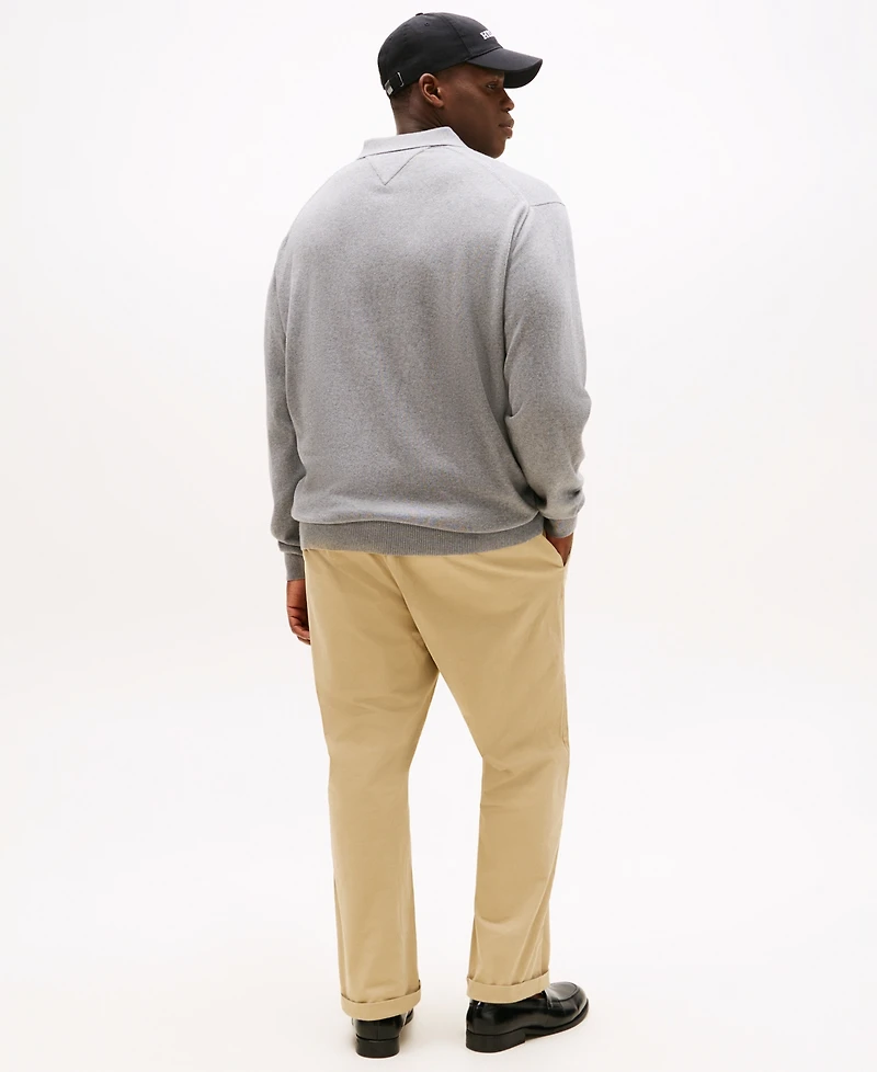 Tommy Hilfiger Men's Big and Tall Long Sleeve Polo Sweater