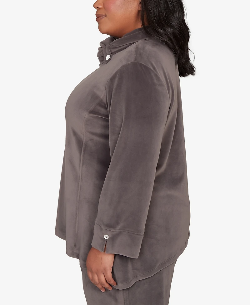 Alfred Dunner Plus Calm Luxe Cowl Neck Top