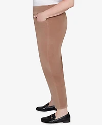 Alfred Dunner Plus Vienna Allure Fit Flat Front Corduroy Short Length Pant