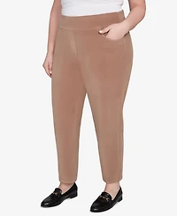 Alfred Dunner Plus Vienna Allure Fit Flat Front Corduroy Average Length Pant