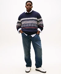 Tommy Hilfiger Men's Big and Tall Fair Isle Crewneck Sweater