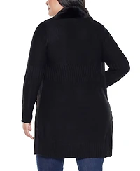 Belldini Plus Black Label-Trim Cardigan Sweater