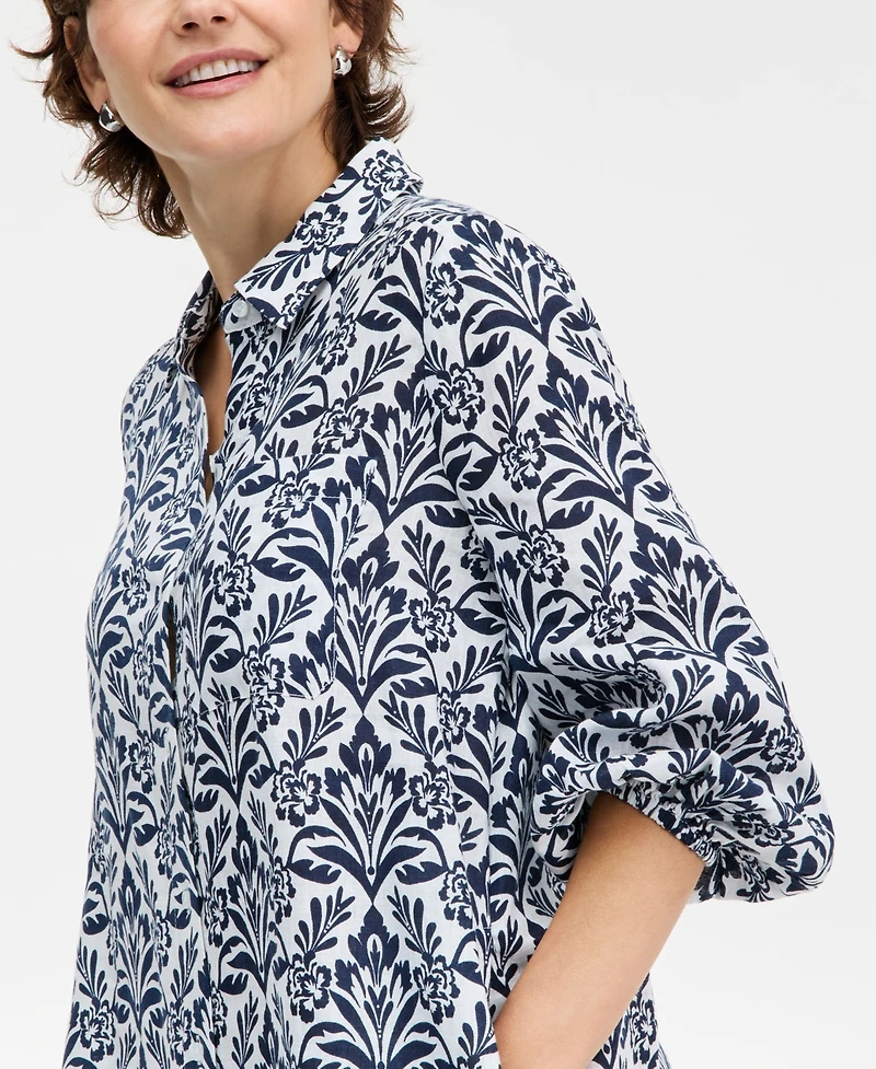 Charter Club Petite 3/4-Sleeve Mini Shirt Dress, Macy's Exclusive