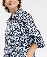 Charter Club Petite 3/4-Sleeve Mini Shirt Dress, Macy's Exclusive